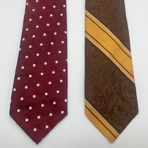 Vintage 1960's 1970's MCM Wembley Necktie Polyester Swing Mad Men Lot of 2